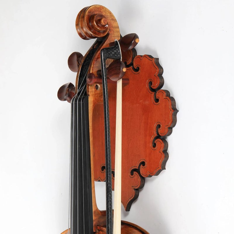 YWYLL Elegant Wooden Fiddle Violin Wall Hanger with Intricate Pattern-Perfect for Music Lovers. Handcrafted,Unique Violin-Inspired Art for Any Room.Includes Installation Screws,Wall Mount string swing - Image 4